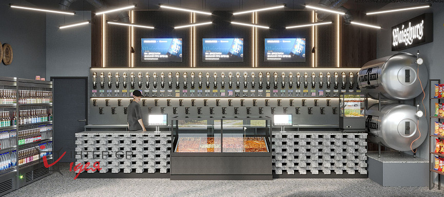 Інтер'єр магазину &quot;Уманьпиво&quot; в м. Біла Церква по вул. Леваневського, 57