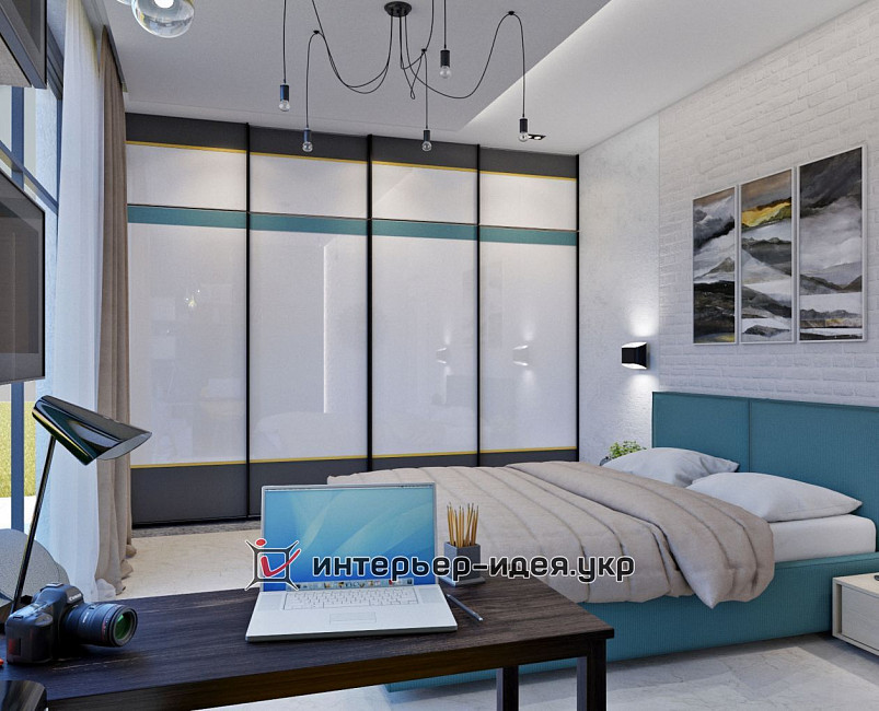 Бірюзова свіжість кольору в інтер'єрі гостьової спальні