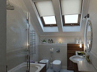 Дизайн ванної кімнати на мансардному поверсі. Дизайн ВАННОЇ КІМНАТИ
