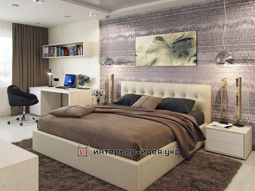 Дизайн спальні в карамельних тонах
