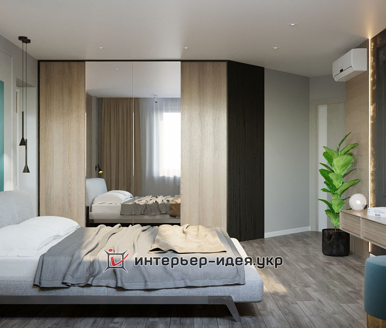 Дизайн спальні з контрастною стіною