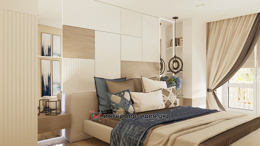 Спальня в мінімалістичному стилі з додаванням декору
