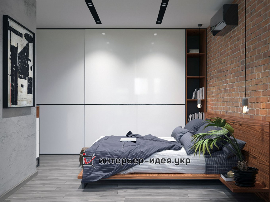 Спальна кімата в стилі лофт 