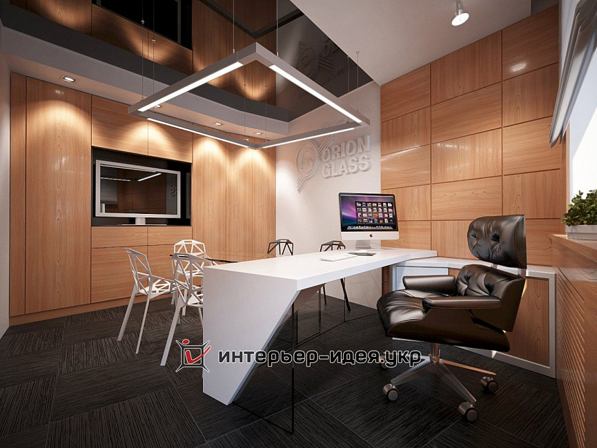 Дизайн кабінету директора компанії Orion-Glass в сучасному стилі