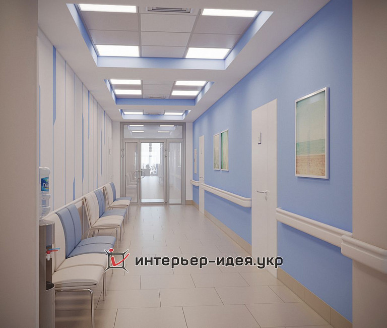 Дизайн коридору цокольного поверху Медичного центру