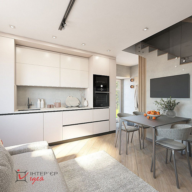 Кухня-студія 20 м² для молодої пари