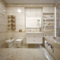 Дизайн ванної кімнати, оформленої в золоті. Дизайн ВАННОЇ КІМНАТИ