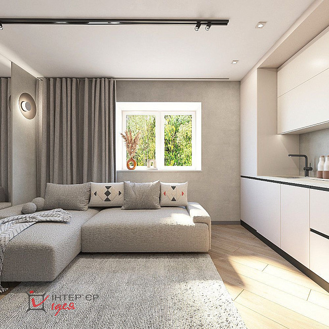 Кухня-студія 20 м² для молодої пари