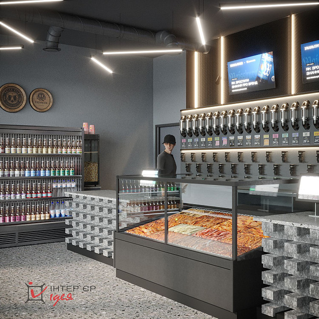 Інтер'єр магазину &quot;Уманьпиво&quot; в м. Біла Церква по вул. Леваневського, 57