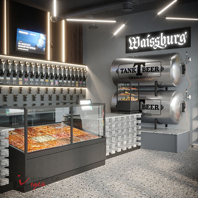 Інтер'єр магазину &quot;Уманьпиво&quot; в м. Біла Церква по вул. Леваневського, 57