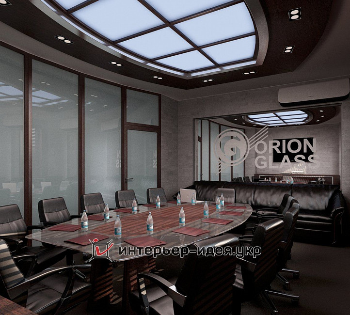 Дизайн переговорної компанії Orion-Glass в сучасному стилі 