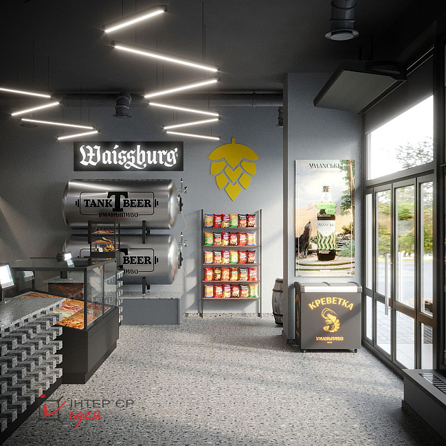 Інтер'єр магазину &quot;Уманьпиво&quot; в м. Біла Церква по вул. Леваневського, 57