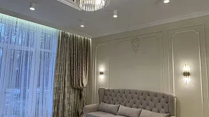 Дизайн кухні-вітальні в класичному стилі в Бучі