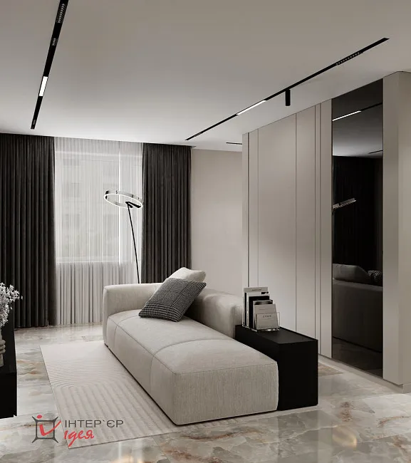 Вітальня в стилі мінімалізм, 15 м2