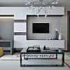 Дизайн вітальні в сірому кольорі з ніжно-лимонним акцентом