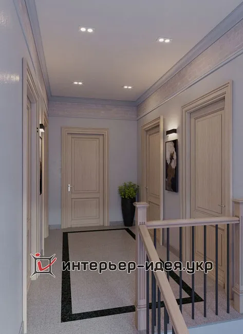 Дизайн сходів і коридору в світлих тонах