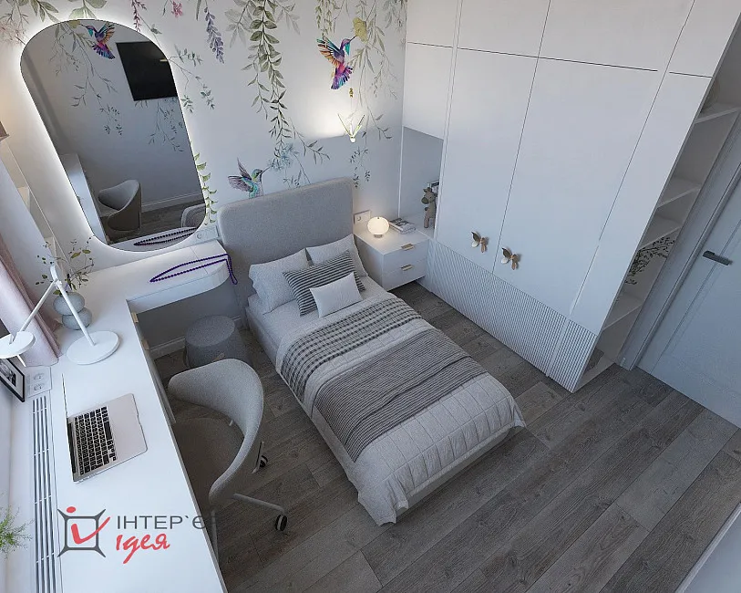 Дитяча кімната для дівчинки, 9.2 м²