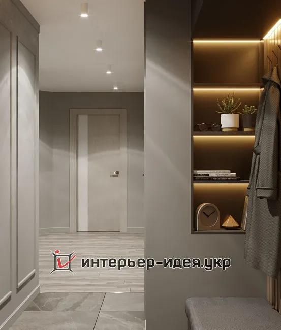 Лаконічний передпокій, сучасний, але з нальотом класики