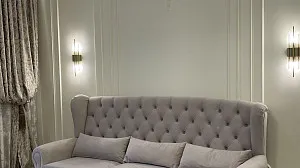 Дизайн кухні-вітальні в класичному стилі в Бучі