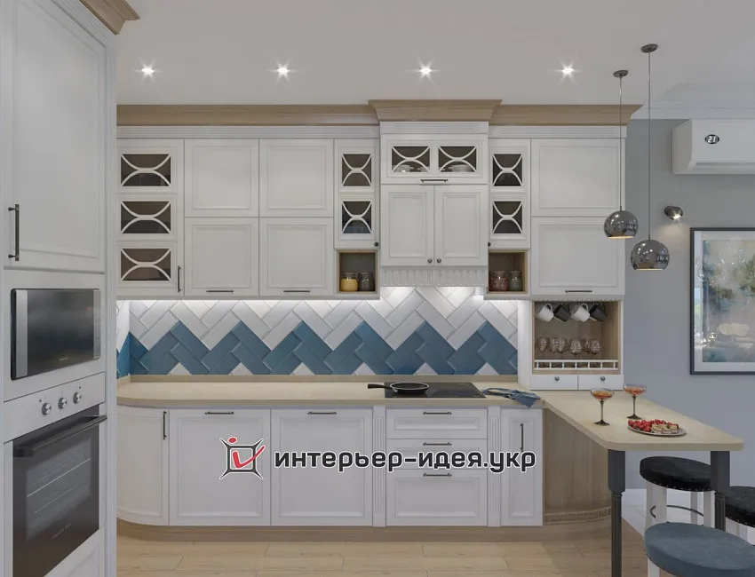 Дизайн кухні в стилі сучасна класика