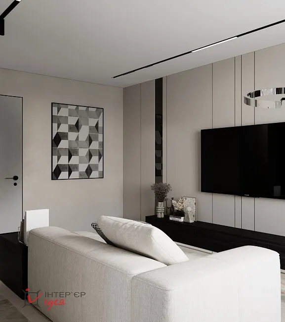 Вітальня в стилі мінімалізм, 15 м2