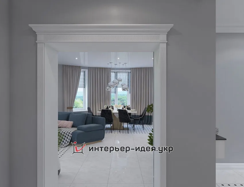 Дизайн кухні в стилі сучасна класика