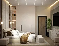 Спальня 18 кв. у житловому будинку. Мінімалізм + класика. Дизайн СПАЛЬНІ