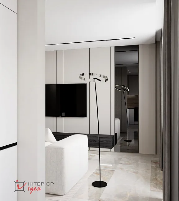 Вітальня в стилі мінімалізм, 15 м2