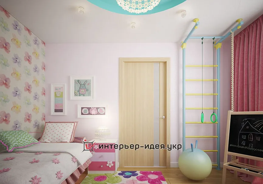 Дизайн дитячої для дівчинки в ніжних рожевих кольорах