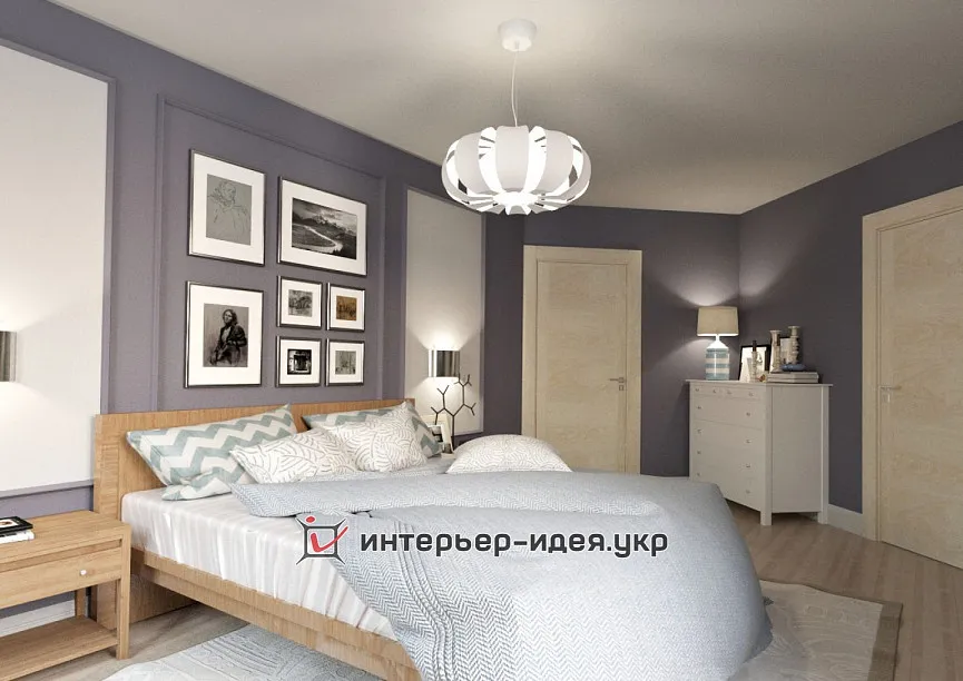 Дизайн спальні в лавандовому кольорі
