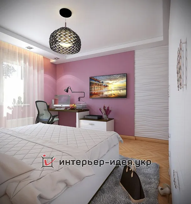 Дизайн спальні з яскравими колірними акцентами, м. Львів