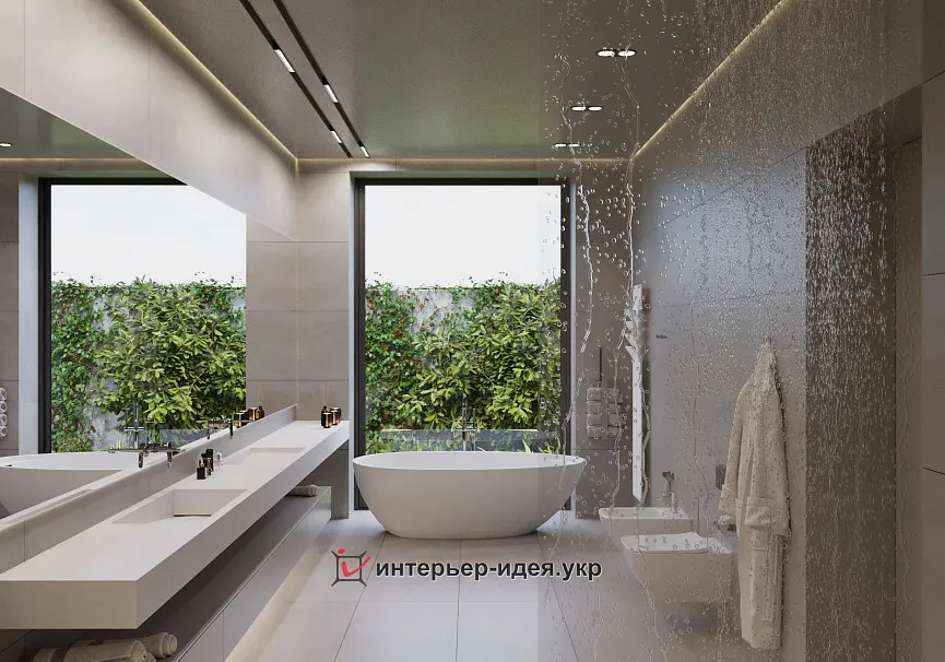 Потрапляючи в тропічний рай. Ванна кімната в мінімалістичному стилі.
