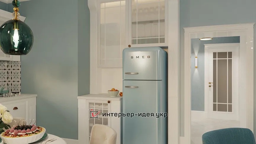 Кухня-вітальня в відпускному будиночку за кордоном