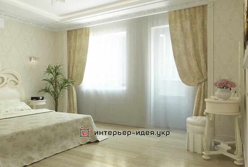 Дизайн спальні та гардеробної з італійськими мотивами