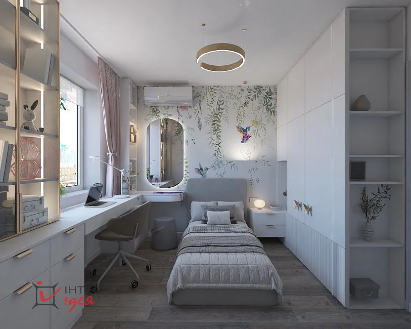 Дитяча кімната для дівчинки, 9.2 м²