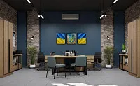 Витриманий спокій у дизайні поліцейського відділку. Дизайн ОФІСУ