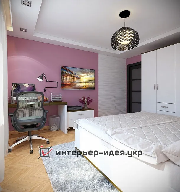 Дизайн спальні з яскравими колірними акцентами, м. Львів