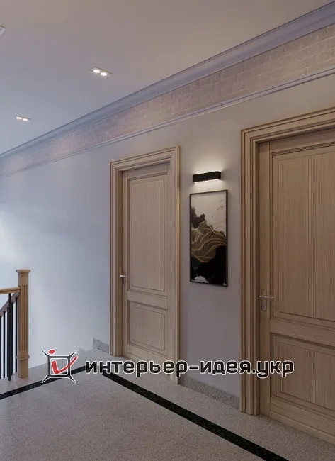 Дизайн сходів і коридору в світлих тонах
